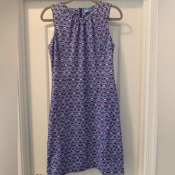 J. McLaughlin Smooth Stretch Shirred Sleeveless A-Line Dress Size Small - Picture 1 of 3